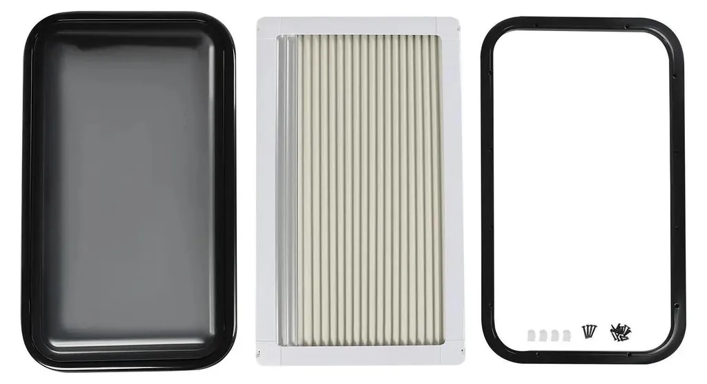Fenêtre camping-car en alliage d'aluminium noir - Modèle universel 450mm