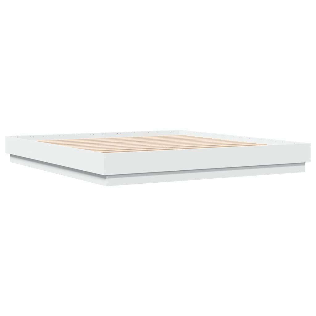 (Robust Möbel)Bettgestell/Doppelbett ️Hochwertiges - Polsterbett Erwachsene/r /Kind - Weiß 200x200cm Holzwerkstoff - Klassische Betten DEM...