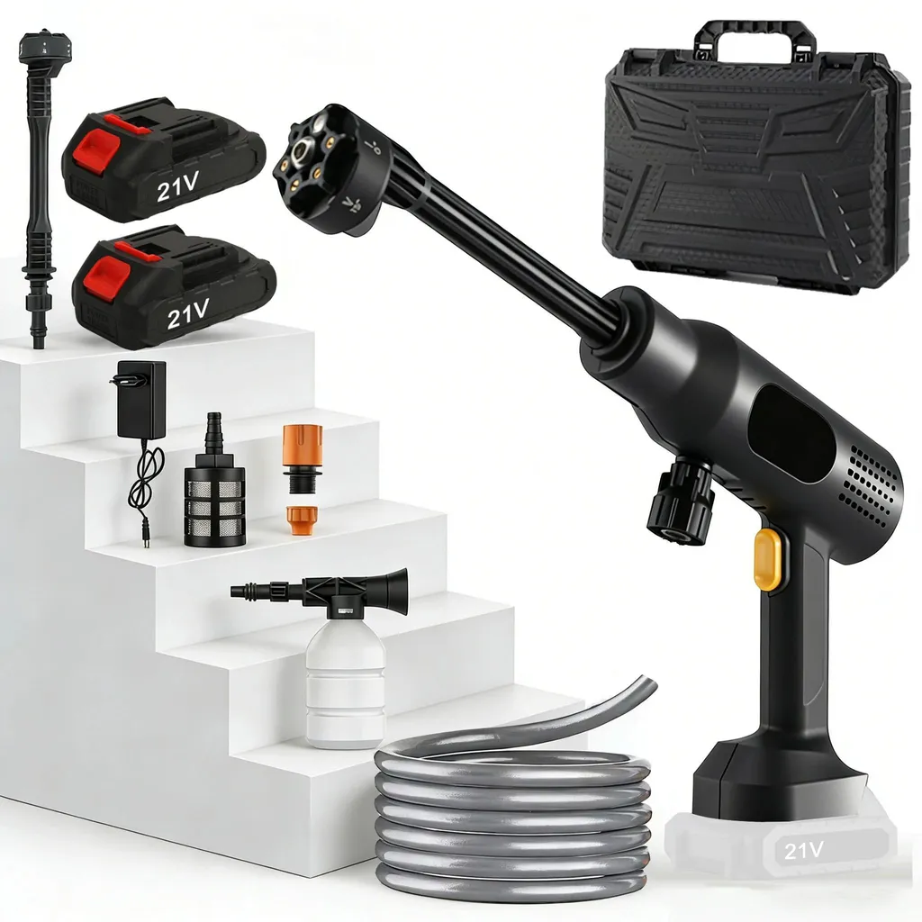 Pistolet de lavage de voiture sans fil portatif avec accessoires complets