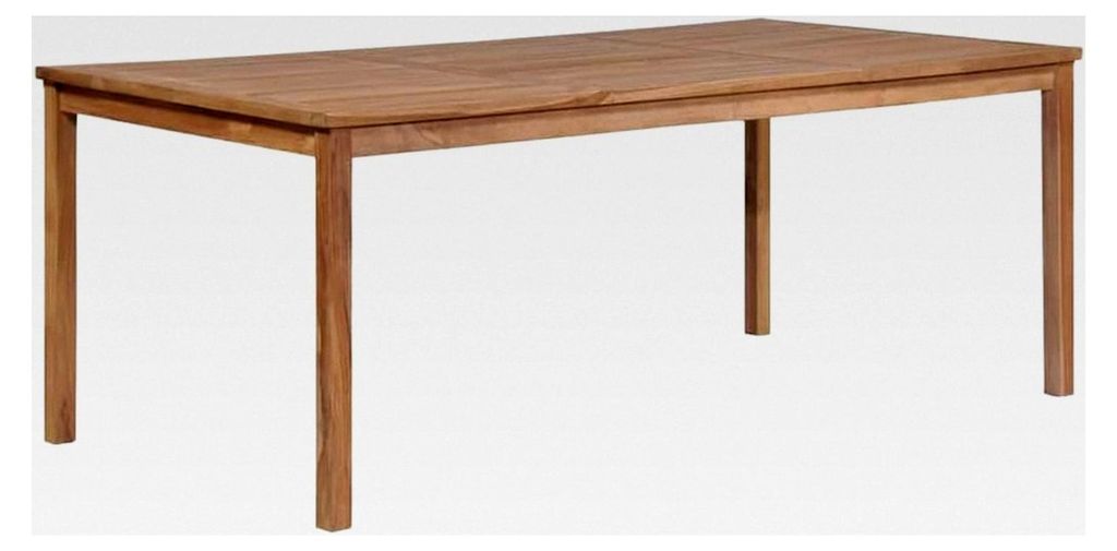 Terrassentisch aus Massivholz 200x100x77 cm Teak für Garten und Balkon