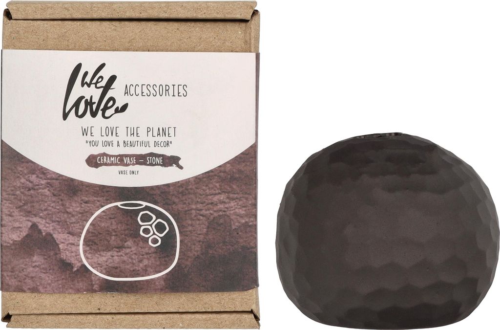 We Love The Planet Vase For Diffuser Sticks Stone - Black 1 Stück