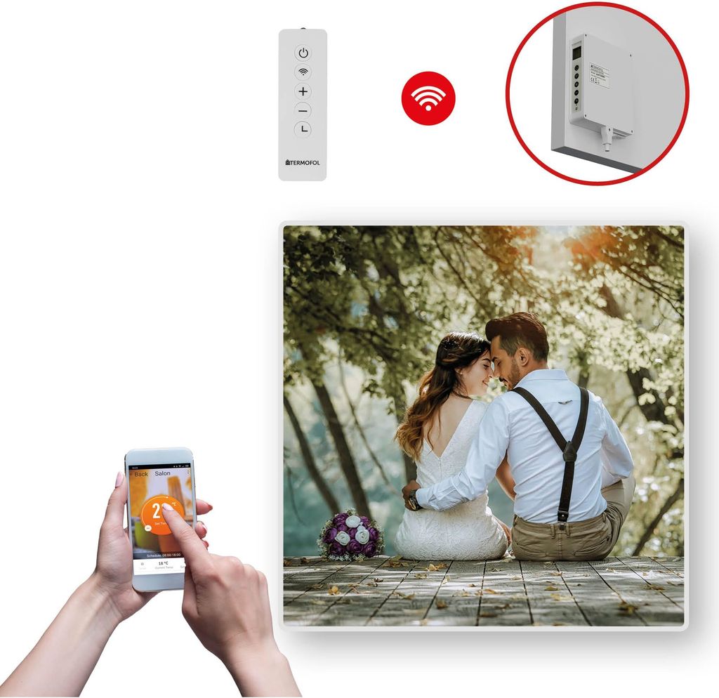 Termofol TF-SWT Infrarot Wandheizung - Wandheizung Elektrisch - Liebhaber2 - 350W - 60x60 cm
