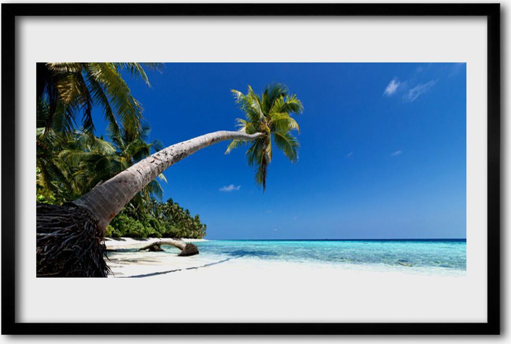 Bild 60x40 MDF-Rahmen Wandkunst Palm Beach Sea Landschaft