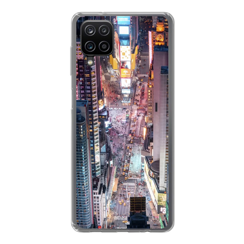 MuchoWow Handyhülle Schutzhülle Hülle für Samsung Galaxy A12 Blick von oben auf den Times Square in New York Silikon Softcase Handy Hülle - ...