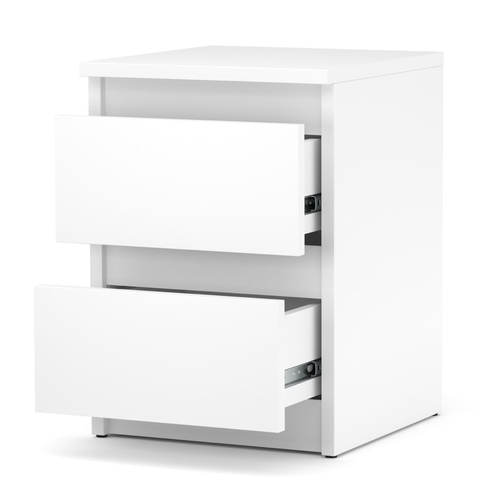 Kleiner Nachttisch, weißer Nachttisch mit 2 Schubladen