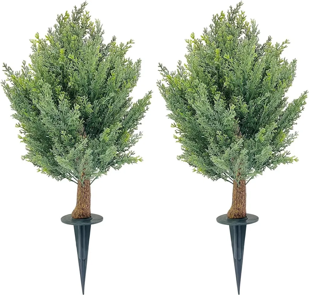 Cyprès Artificiels pour Entrée de Maison - Lot de 2 Arbres d'Extérieur