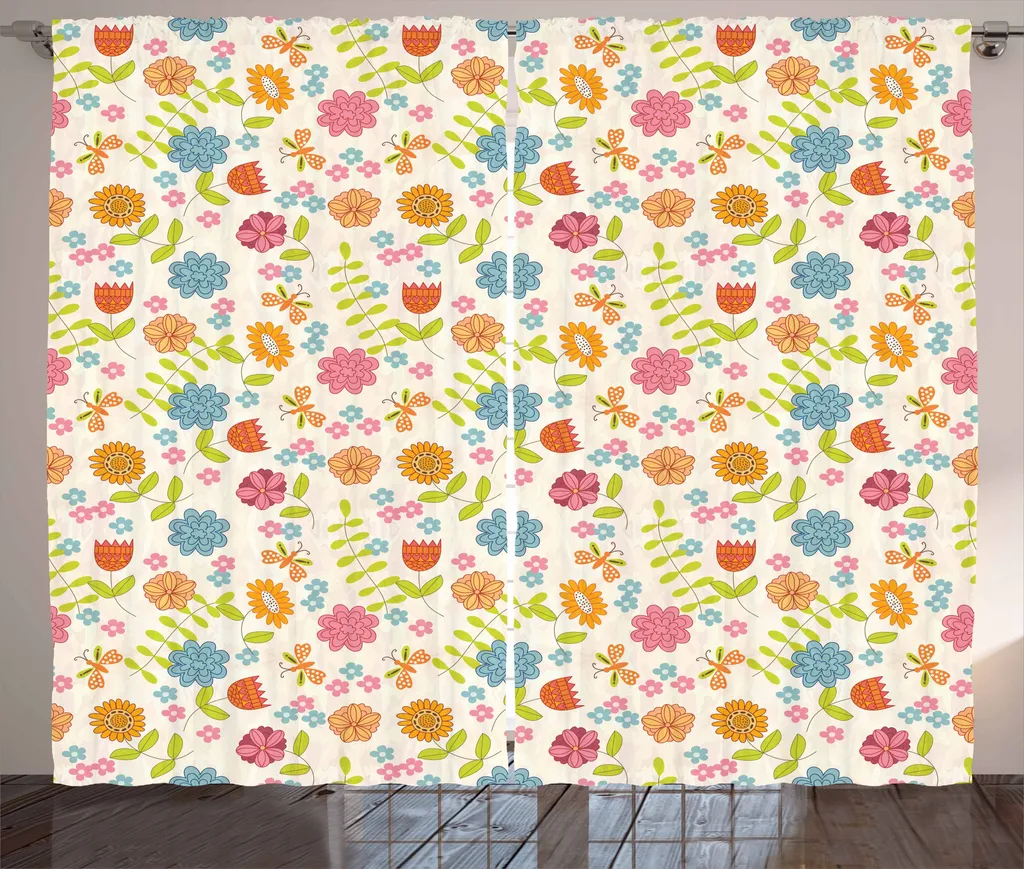 ABAKUHAUS Tenda Primavera Rustica Doodle Tulpen Petals 280x175 cm