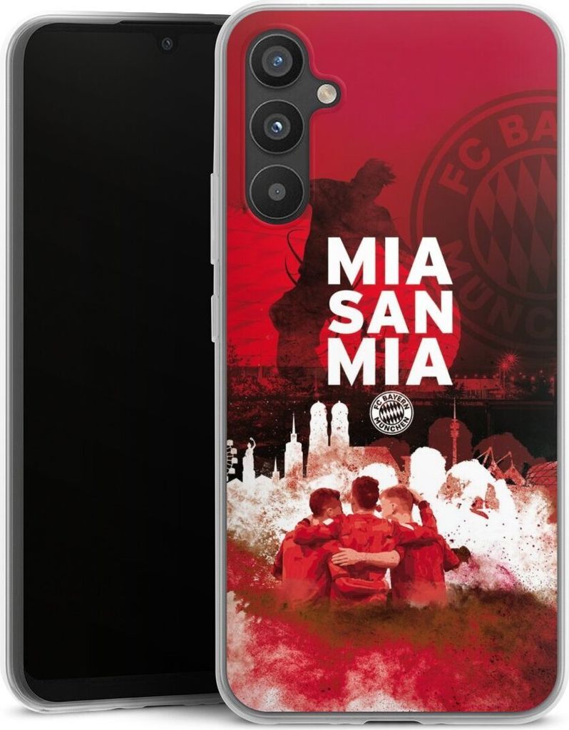 DeinDesign Slim Hülle für Samsung Galaxy A34 5G Silikon Case Ultra Dünn Handyhülle FC Bayern München FCB Mia San Mia