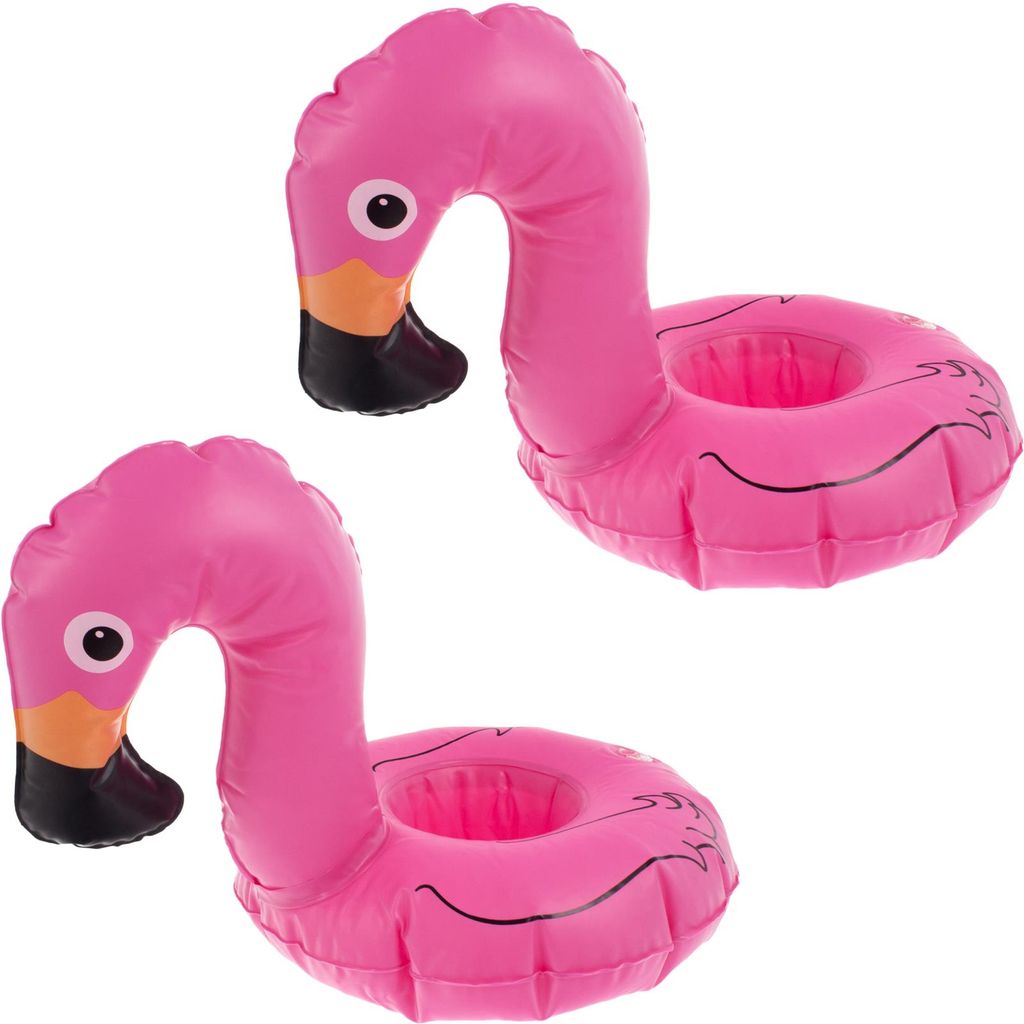 2 x Aufblasbarer Getränkehalter Flamingo Getränke Halter Flaschenhalter Pool 