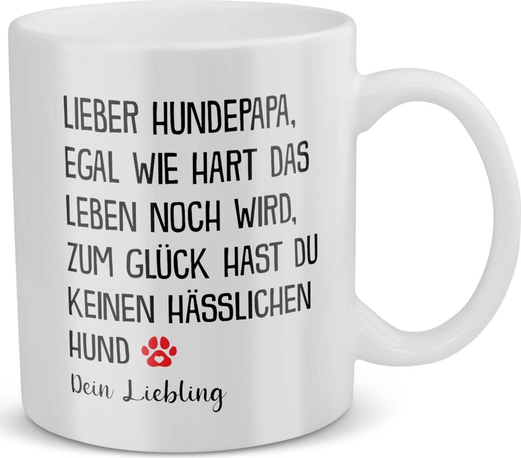 22Feels Bester Hundepapa Tasse Hund Herrchen Geschenk Männer Hundeliebe Welpe Kaffeetasse Haferl Geschenkidee Geburtstag Vatertag Weihnachten