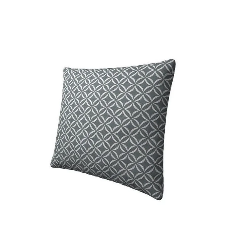 Coussin ZANE gris et blanc motif graphique - Textile premium et doux