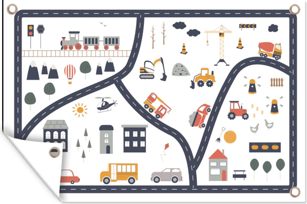 MuchoWow 60x40 cm Outdoor-Poster Gartendeko Sichtschutz Garten Poster für den Garten Auto - Kinder - Gebäude