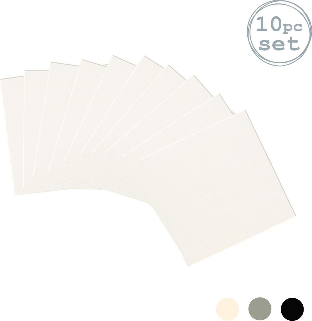Nicola Spring 10pc Bild Photo Mounts Set - To Fit Frame-Größe 6 x 6 für Bildgröße 2 x 2 - Ivory