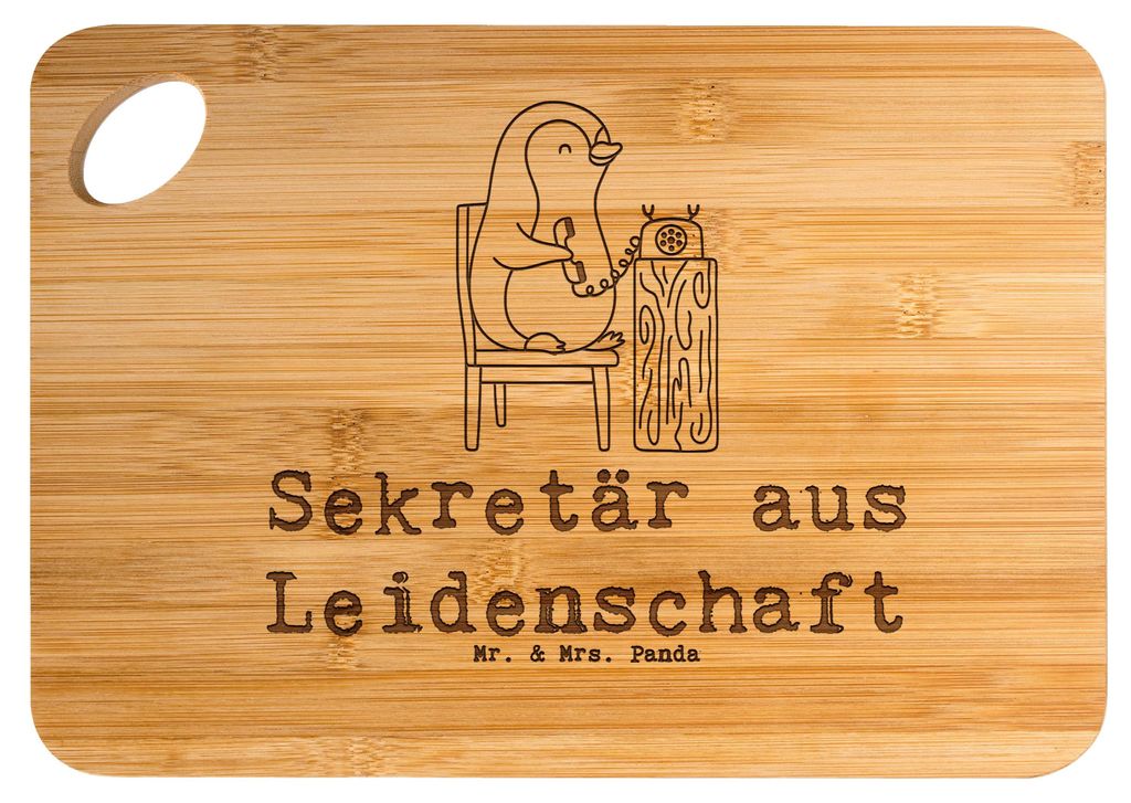 Mr. & Mrs. Panda Schneidebrett Sekretär Leidenschaft - Transparent - Geschenk, Frühstücksbrettchen, Frühstücksbrett, Hackbrett, Holzbrett, ves...