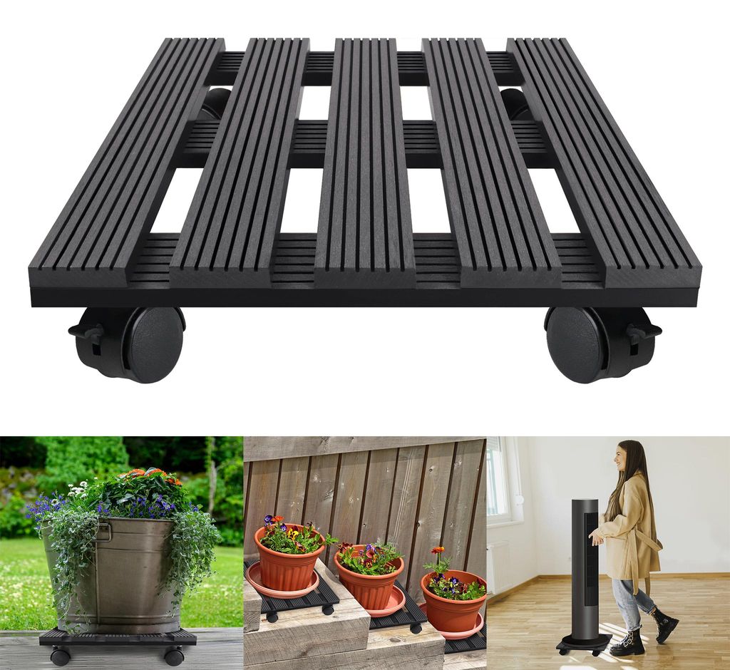 UISEBRT WPC Chariot à plantes carré 30 x 30 cm, charge max. Image du produit 