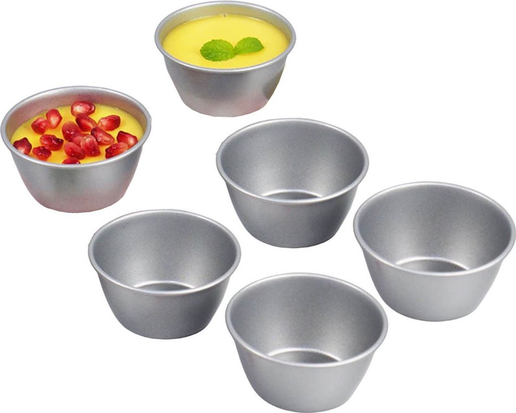 Satz Von 6 Kohlenstoffstahl Pudding Formen, Antihaft-Backformen Cupcake Form Muffin Tin Dariole Formen Backen Werkzeug, Mini Kuchen Ei Tart Ofen Backe