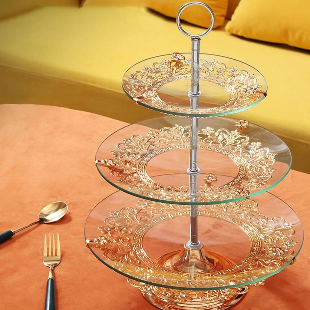 Etagèrenstangen Set von 2 - Zubehör für 2 bis 3-stöckige Hochzeitstorten-Etagèren - Mit Schrauben und Unterlegscheiben (silber)