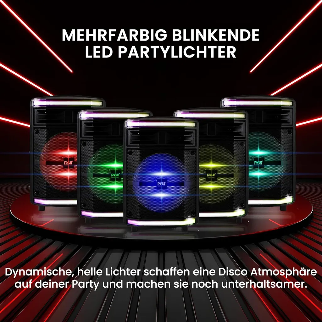 Sistema PA Portatile Pyle 600W: Jukebox Bluetooth e Karaoke per Eventi - 4