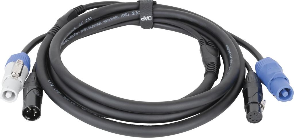 DAP FP21 Hybrid Cable - Power Pro & 5-pin XLR - DMX / Power 3 m - schwarze Ummantelung