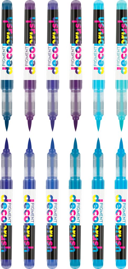 Karin Brushmarker Set Pigment Violett Blau - 12 Stück Acrylmarker