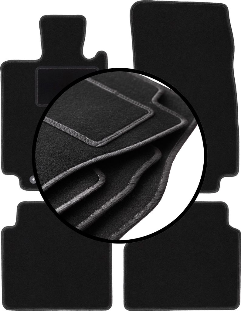 Komplettset Veloursmatten für: Mercedes S W220 lang (1998-2005)