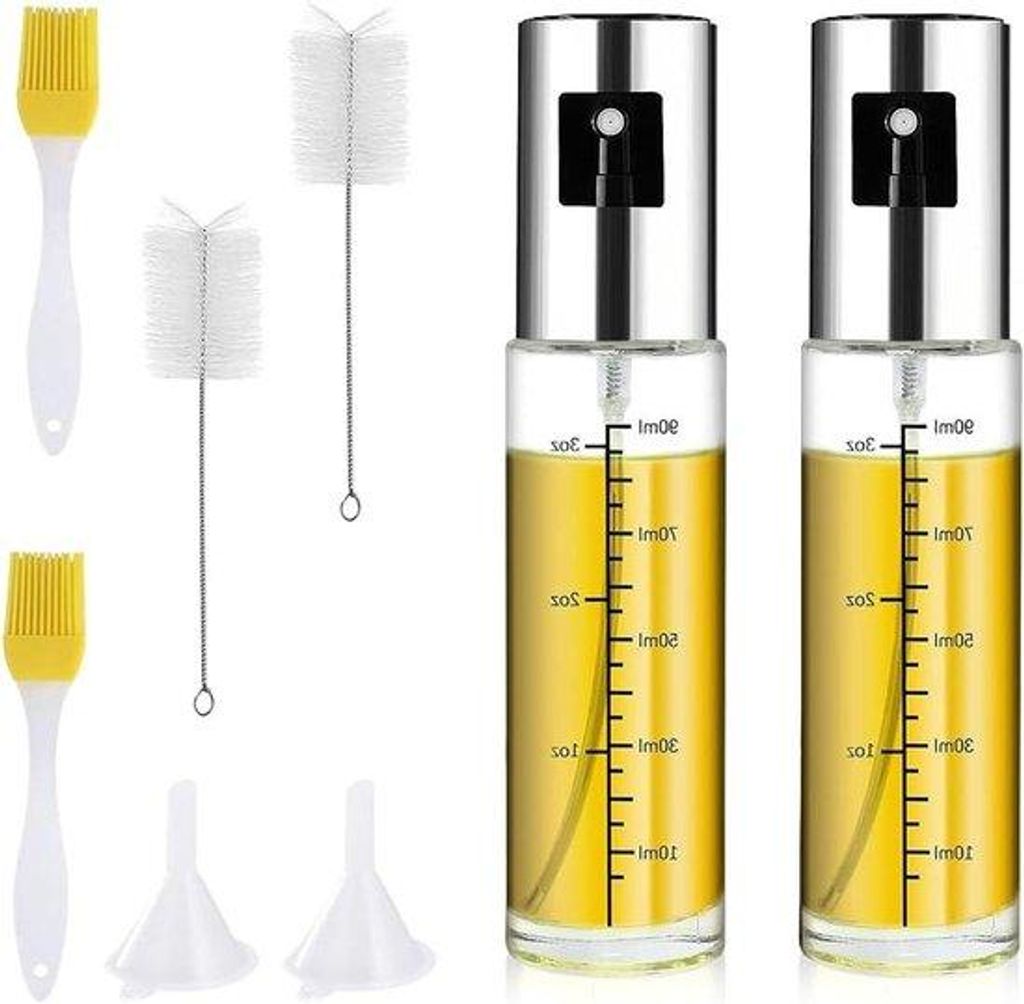 Olivespülset 100 ml Oliespray - mit Grillborste - Treibriemen - multifunktioneller Oliespülset - Olivenöl-Sprühflasche - für Grillen Kochen - ...