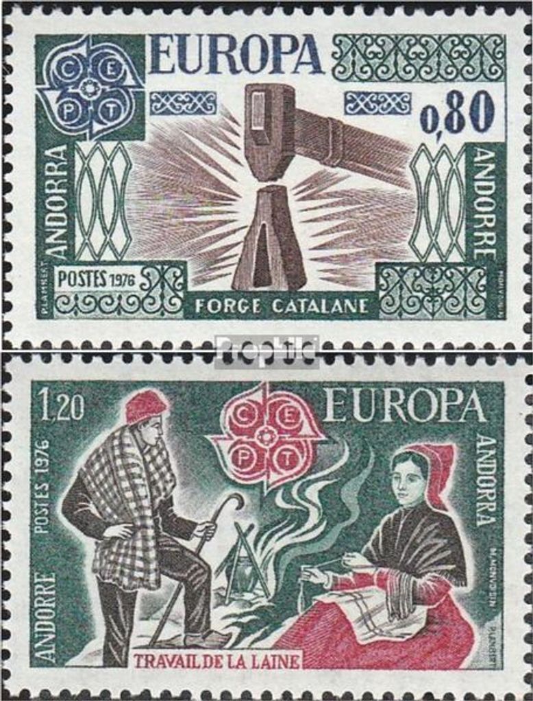 Briefmarken Andorra - Französische Post 1976 Mi 274-275 (kompl.Ausg.) postfrisch Europa