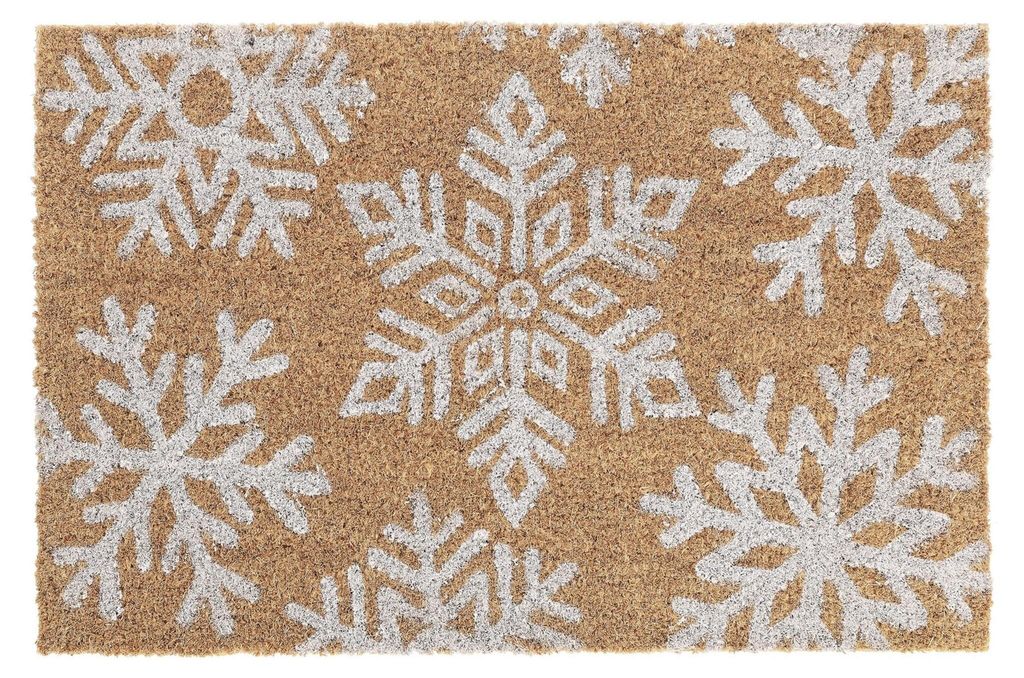 Alfombrilla Relaxdays de fibra de coco, diseño de copos de Imagen del producto 