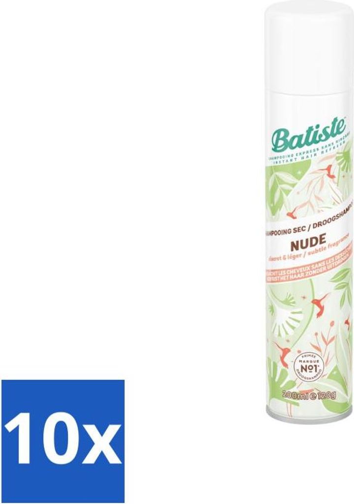 Batiste – Nude – Trockenshampoo – Frischer Look – Volumen und Textur – 200 ml - Vorteilspack - 10 Stücke