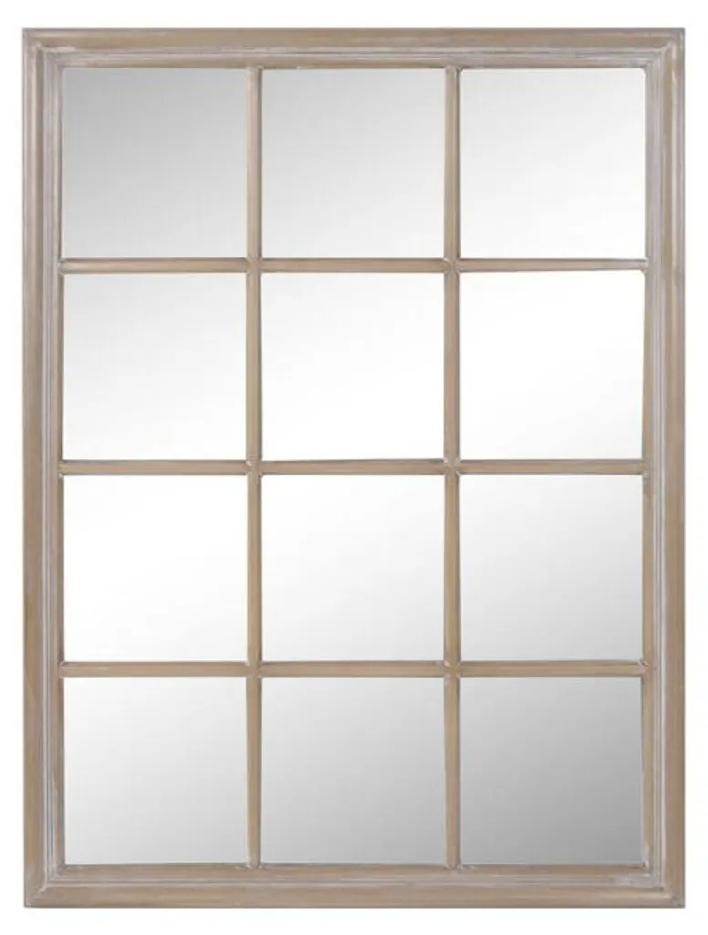 Miroir fenêtre pour agrandir une pièce bois naturel 90 x 3,5 x 120 cm