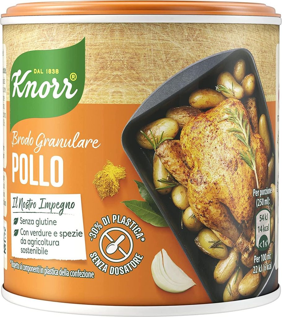 6x Knorr Brodo Granulare Pollo granulierte Hühnerbrühe 150g Geschmack für Ihre Gerichte Gluten-frei laktosefrei 100% Italienische Brühe