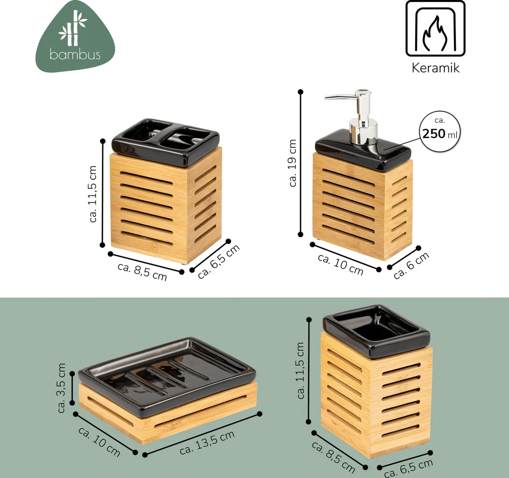 Bremermann Set Accessori Bagno Completo 4 Pezzi | Robusto e Chic - 7
