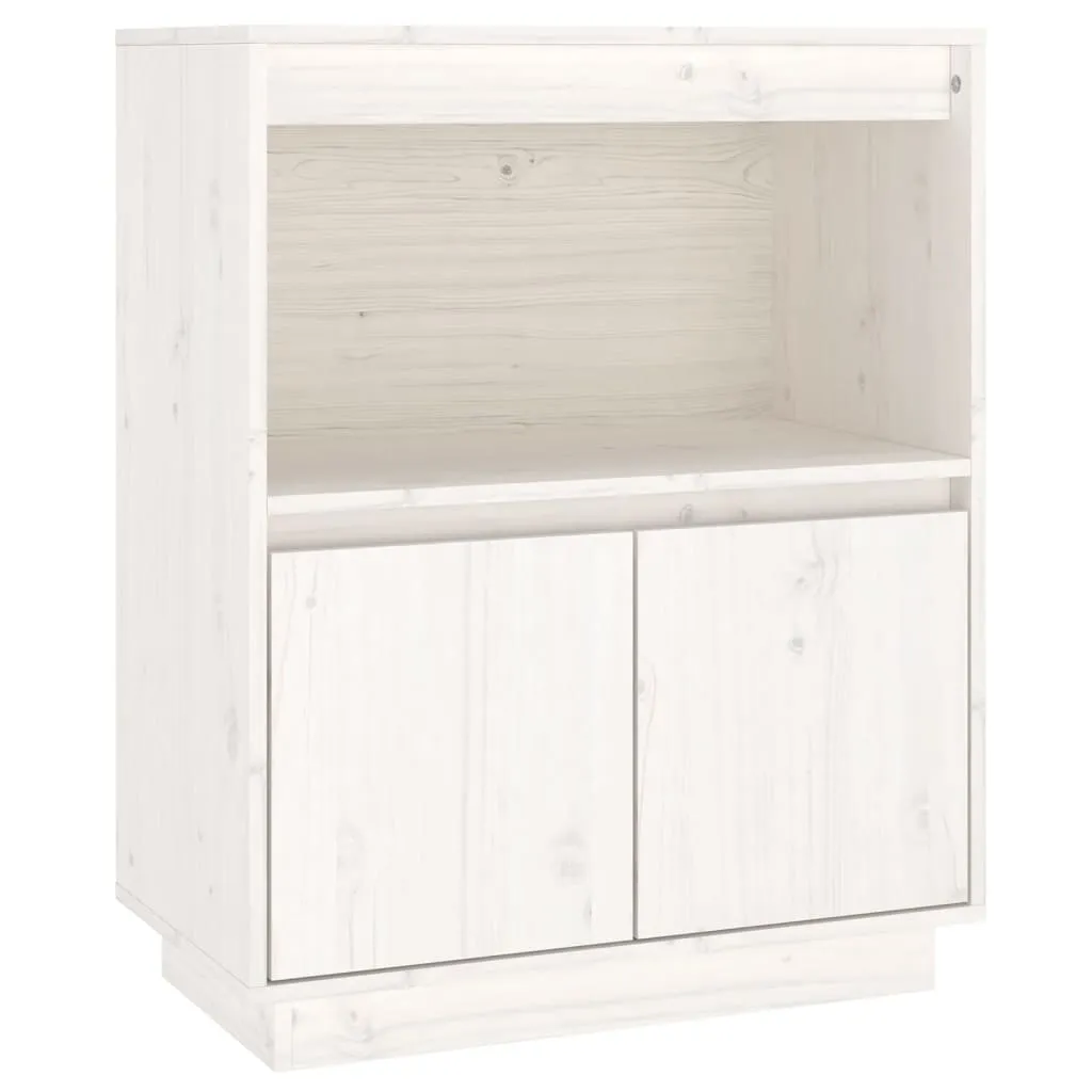 SYFAX™ Credenza Bianca 60x34x75 cm in Legno Massello di Pino