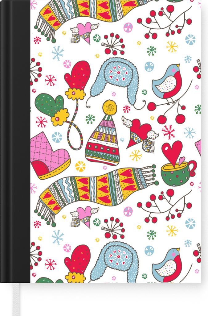 MuchoWow Notizbuch Tagebuch Haushaltsbuch Notebook A5 Muster - Winter - Weihnachten - Notizblock - Notizheft - Notebook - Schreibblock - Papier