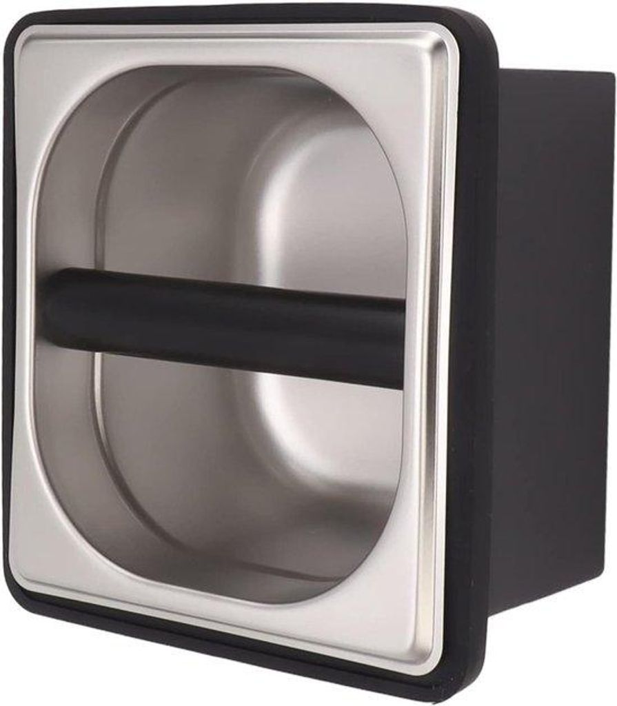 Metallischer Tappingbehälter für Portafilter, Knock Box Kaffeebehälter - Kaffeegrundbehälter aus Edelstahl
