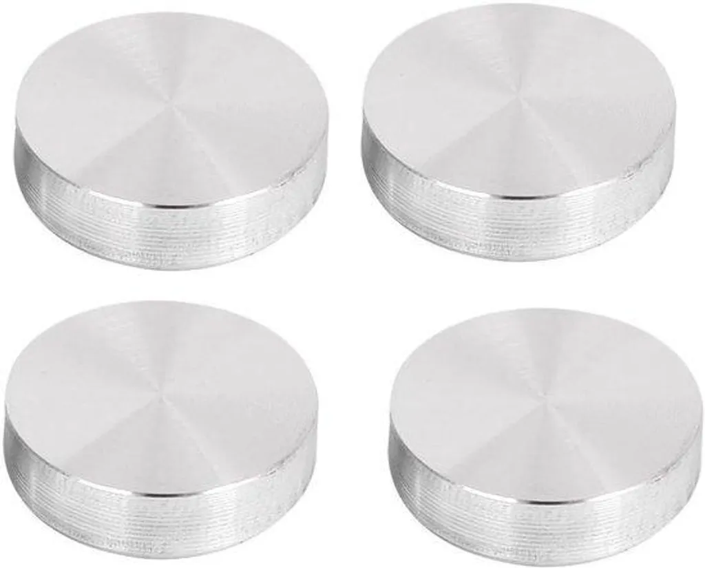 Adaptateur pour coller un plateau en verre 30mm M6 alu argent - kit x4