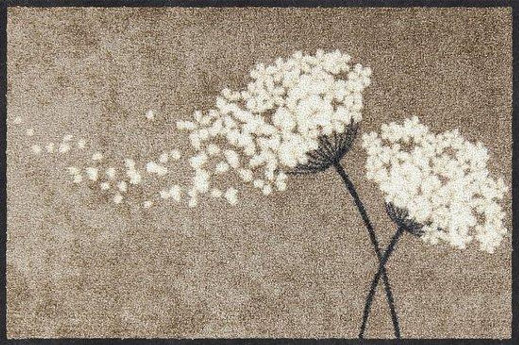 Wasbare 050 x 075 cm deurmat binnen en buiten, bloemmotief, PVC