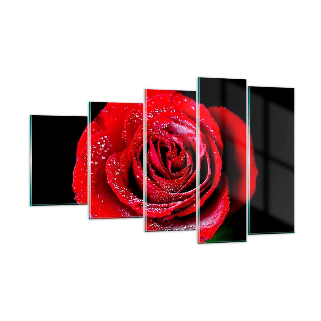 Bilder auf glas - Rose Blume Blütenblätter Wasser - 100x60cm - Glasbilder - Wandbilder - Kunstdruck - zum Aufhängen bereit - Wanddekoration aus ...