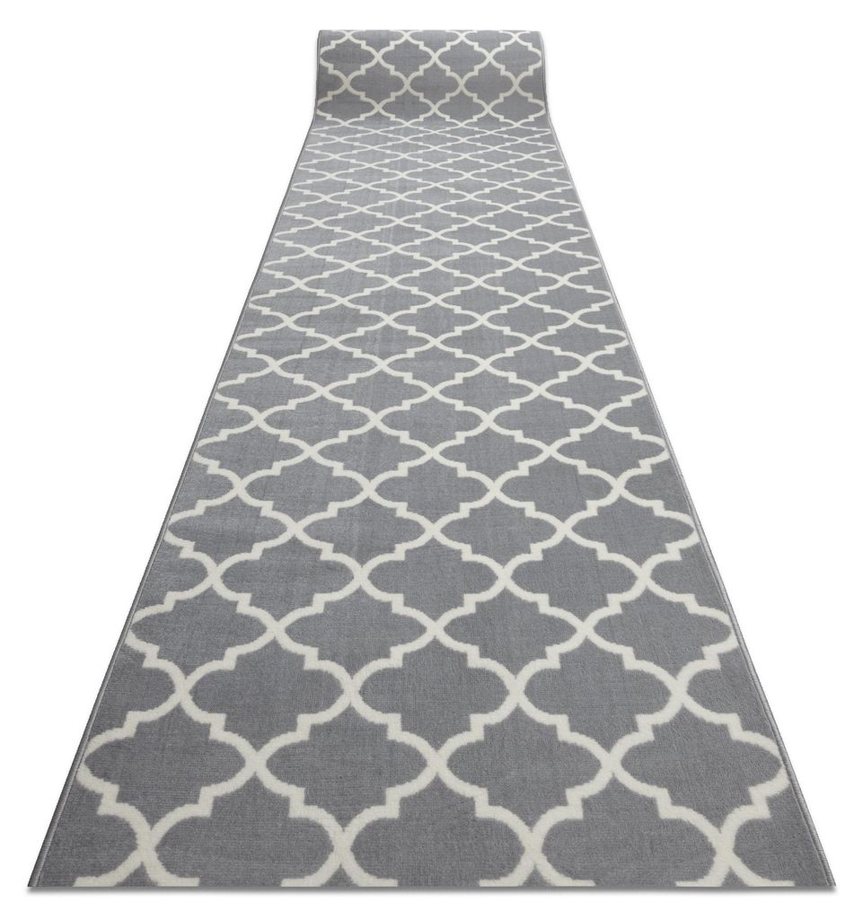 TAPIS DE COULOIR BCF MORAD Trelis Treillis marocain gris / Image du produit 