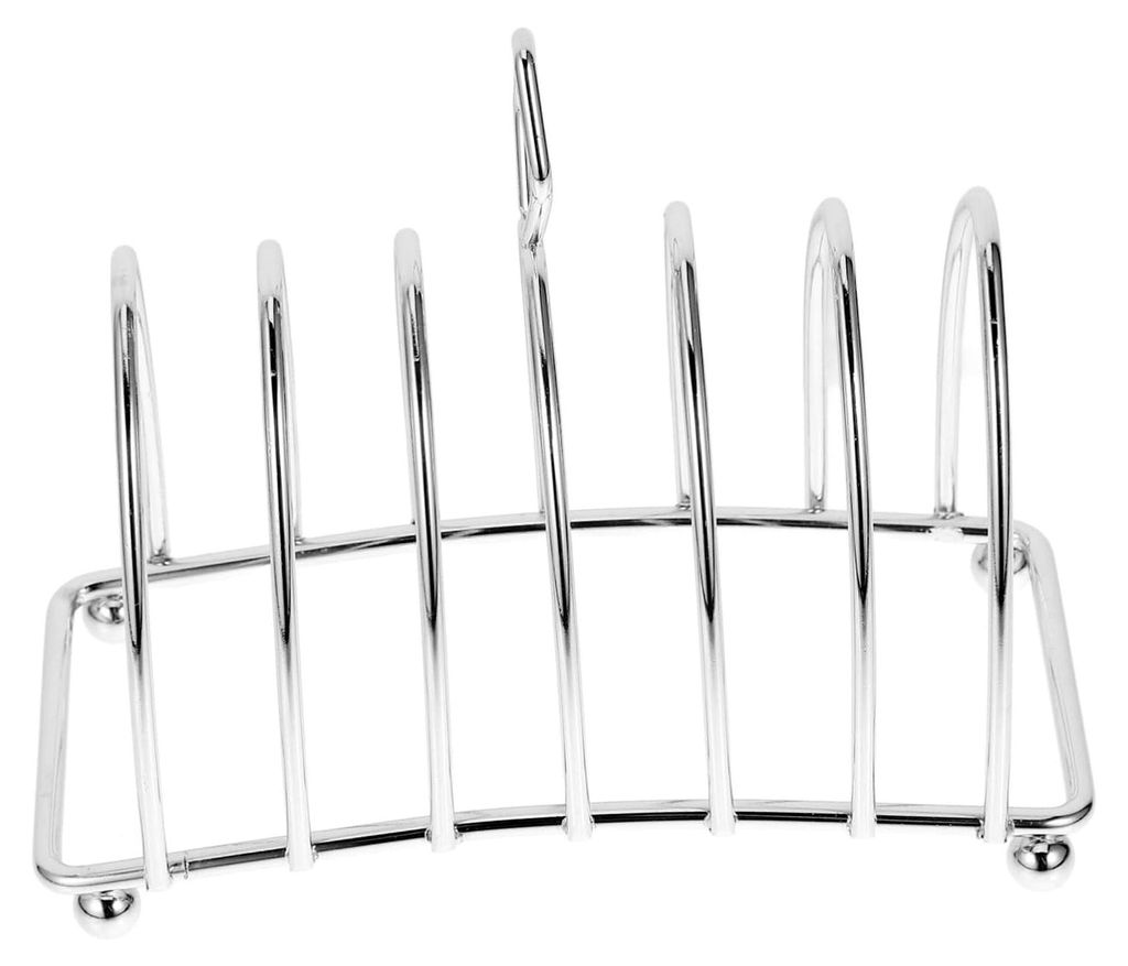 Edelstahl-Toasthalter für 6 Scheiben mit praktischem Tragegriff und elegantem Design - vielseitiges Küchenaccessoire für Haushalt und Ostern