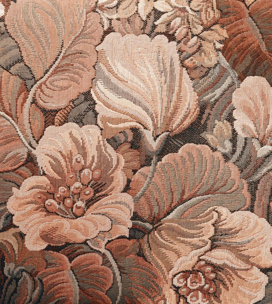 ESTAhome Fototapete gesticktes Blumenmuster Terrakottabraun 250 x 279 cm