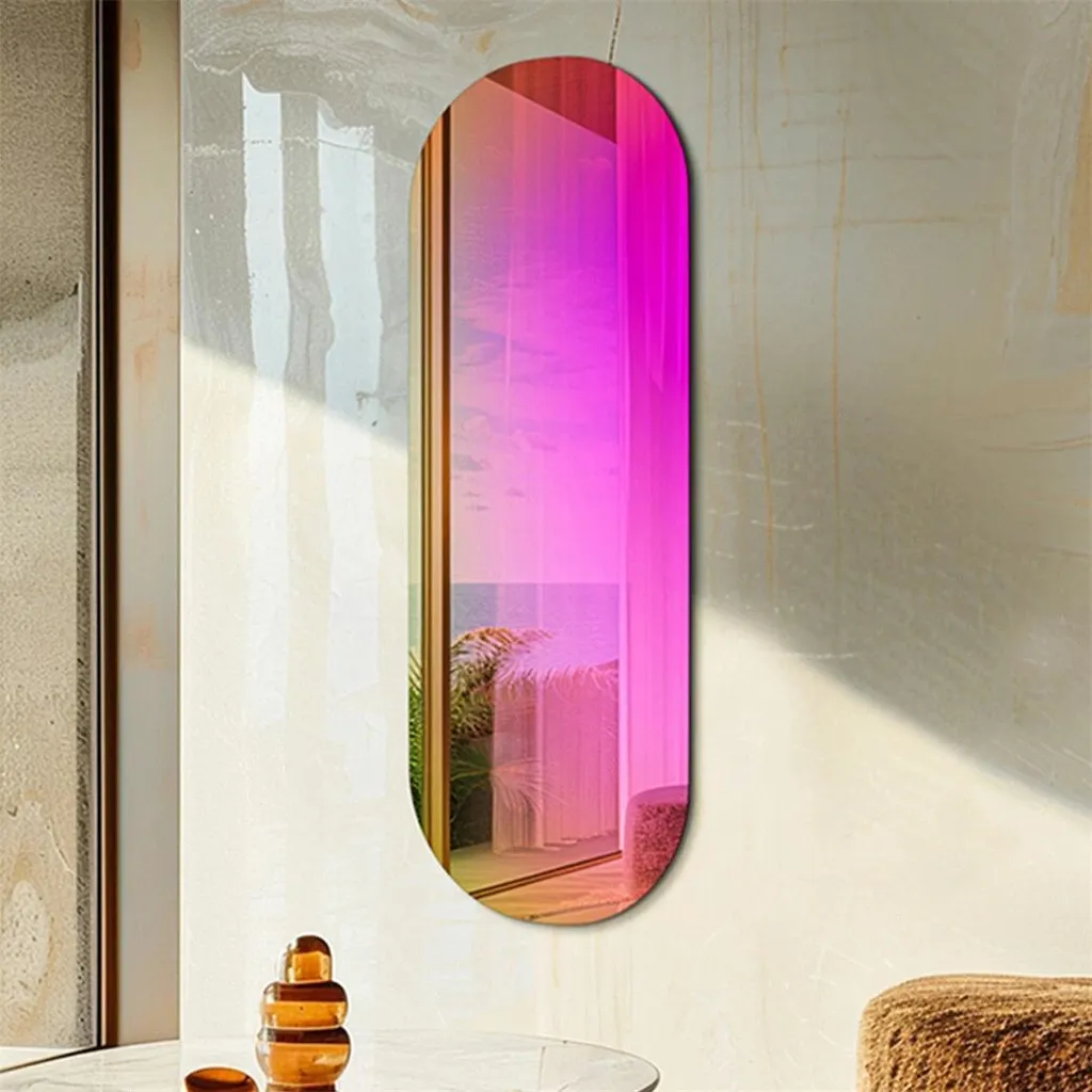 Miroir mural pour couloir et salon design irisé Vrygle format 120x44,5 cm