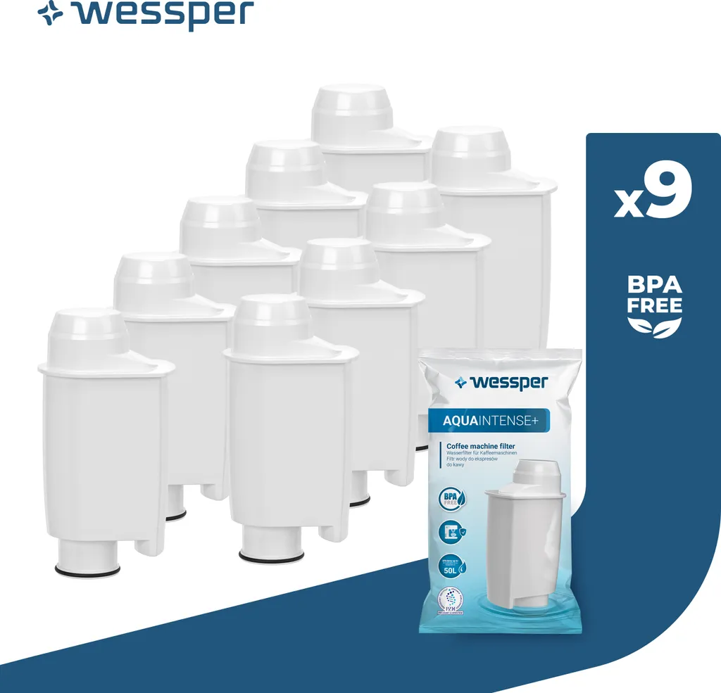 Cartouche Wessper AquaIntense+ compatible Brita Intenza+ pack de 9