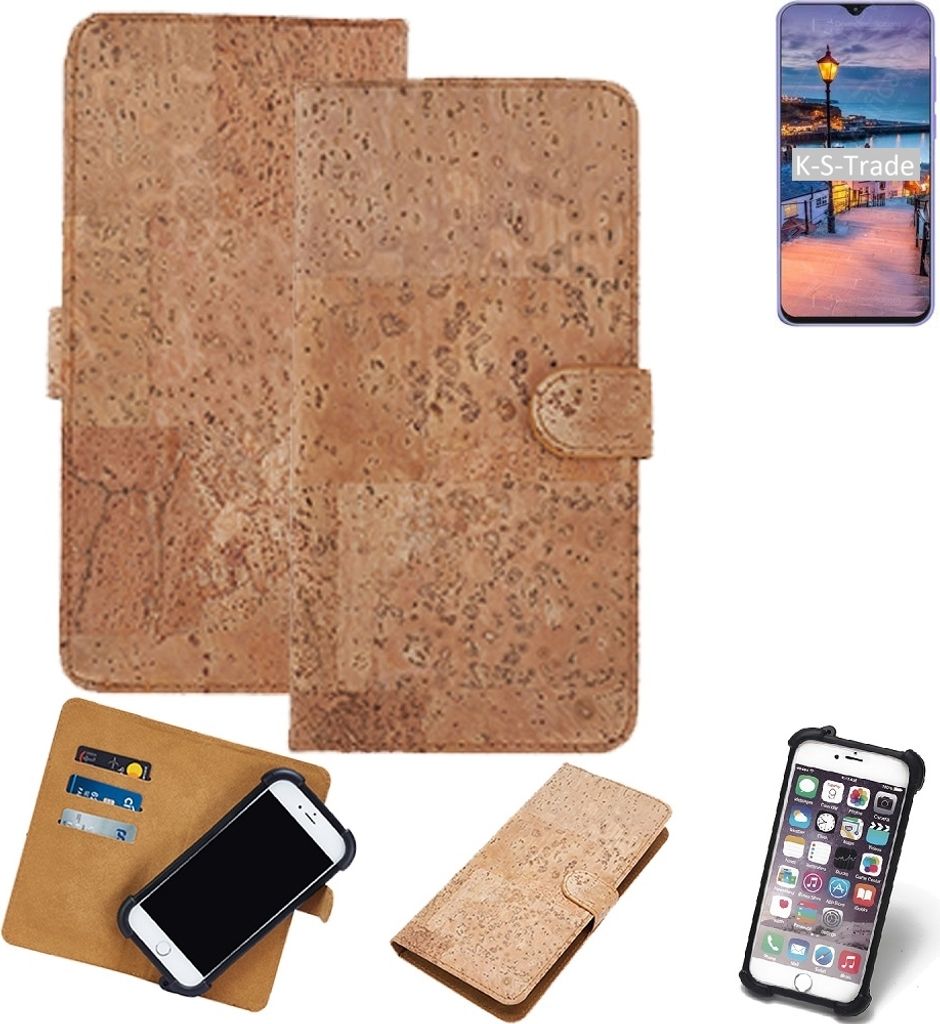 K-S-Trade Hülle kompatibel mit Cubot X20 Kork Handyhülle Cover Schutzhülle TPU Case Bumper in Hellbraun, (1x)