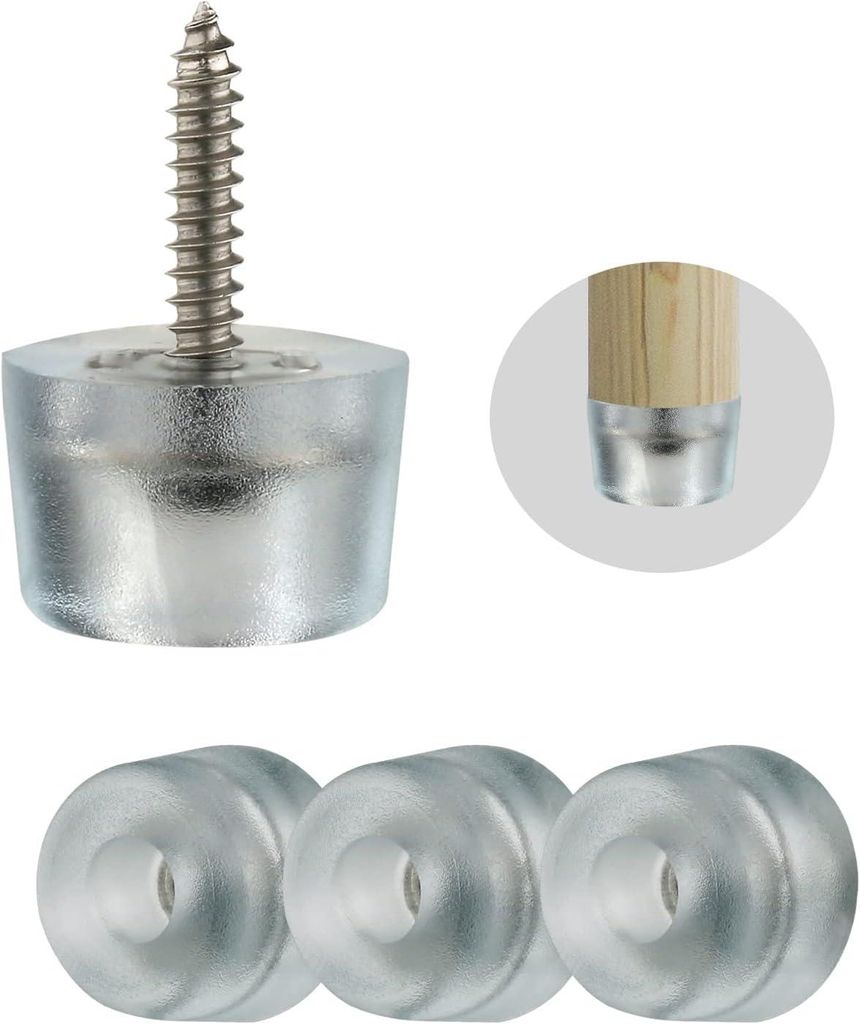 Packung mit 20 Gummigleitern für Möbel, z. B. für Stühle, Schneidebretter und zum Anschrauben (inkl. Schrauben, verpackt), Gummipuffer (32 Stü...