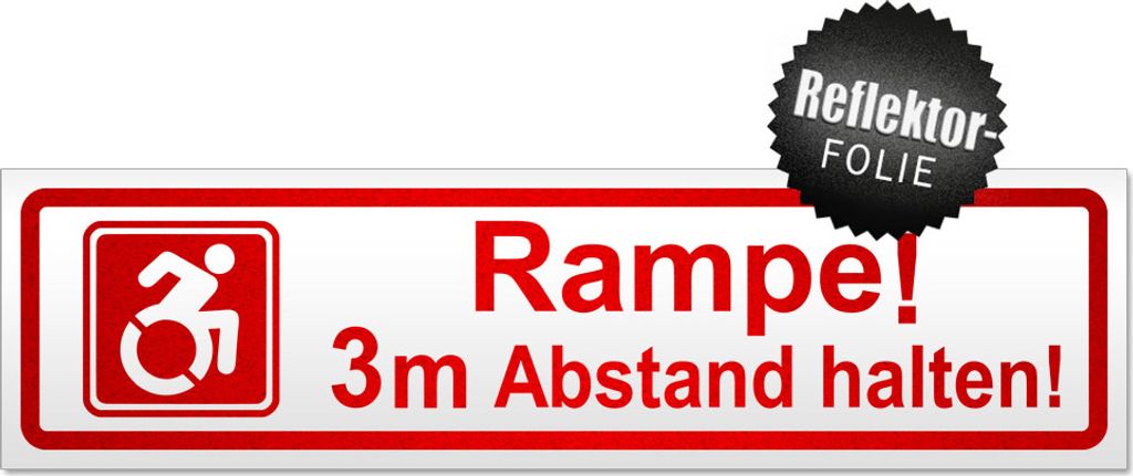 Rampe! Motiv 3m Abstand halten! Magnetschild Schild magnetisch