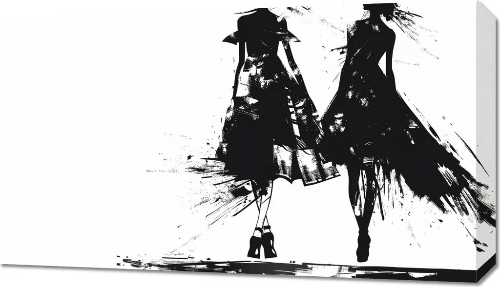 Quadro Moderno 70x40 Inchiostro Ridisegnato - Alta Definizione per Casa