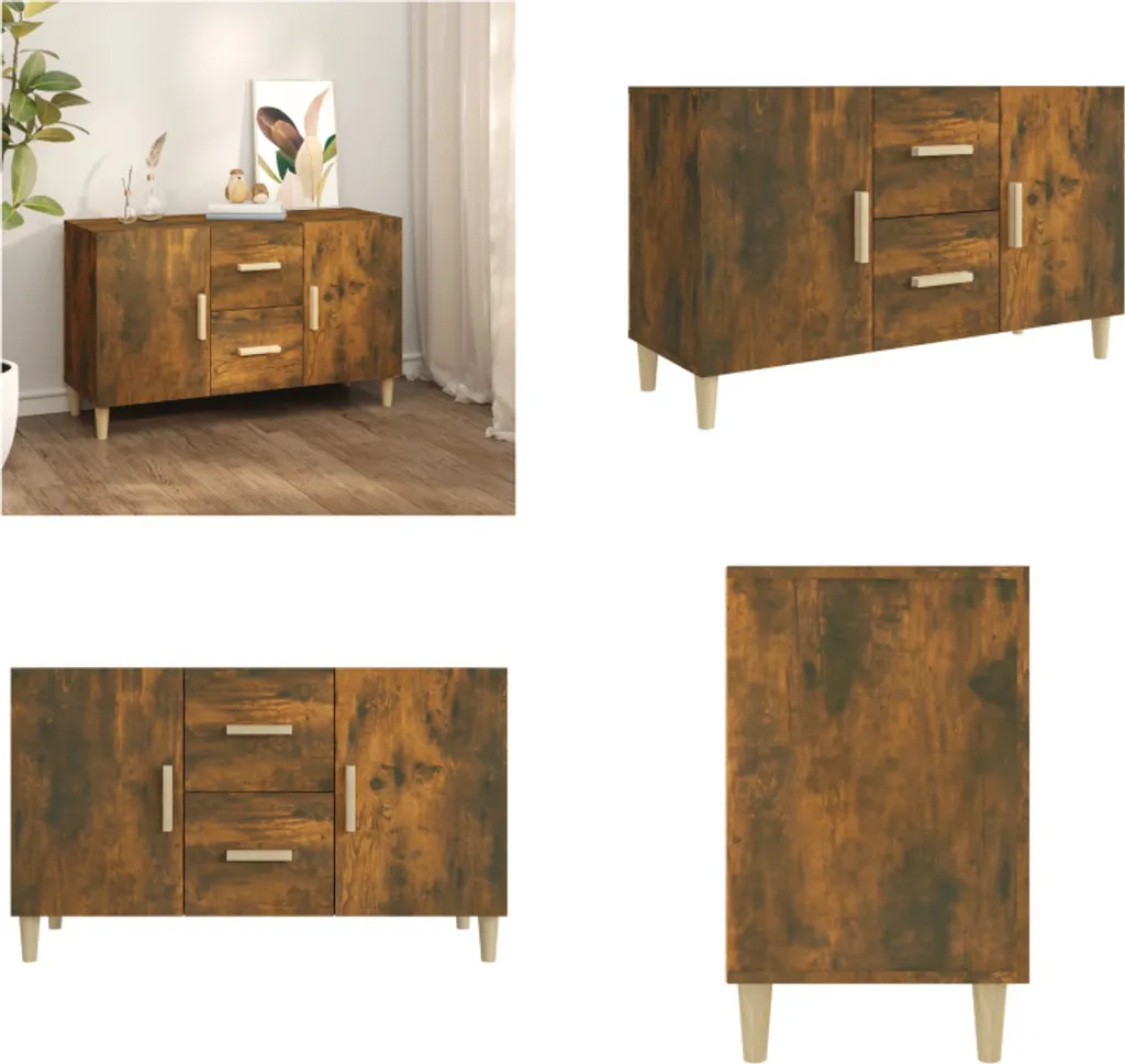 Credenza Rovere Fumo 100x36x60 cm - Mobile Madia Moderno vidaXL