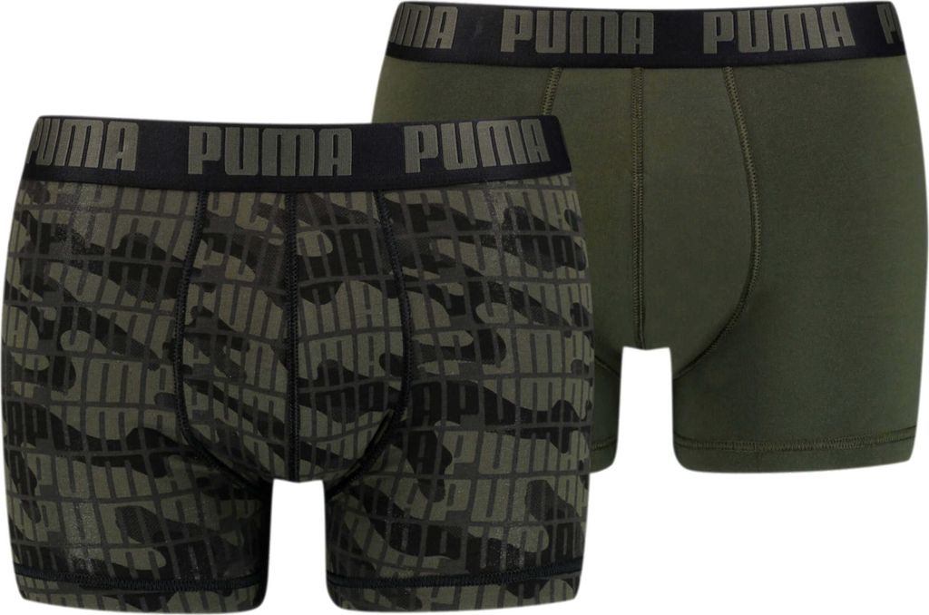 PUMA MEN CAMO BOXER 2P forest green combo M