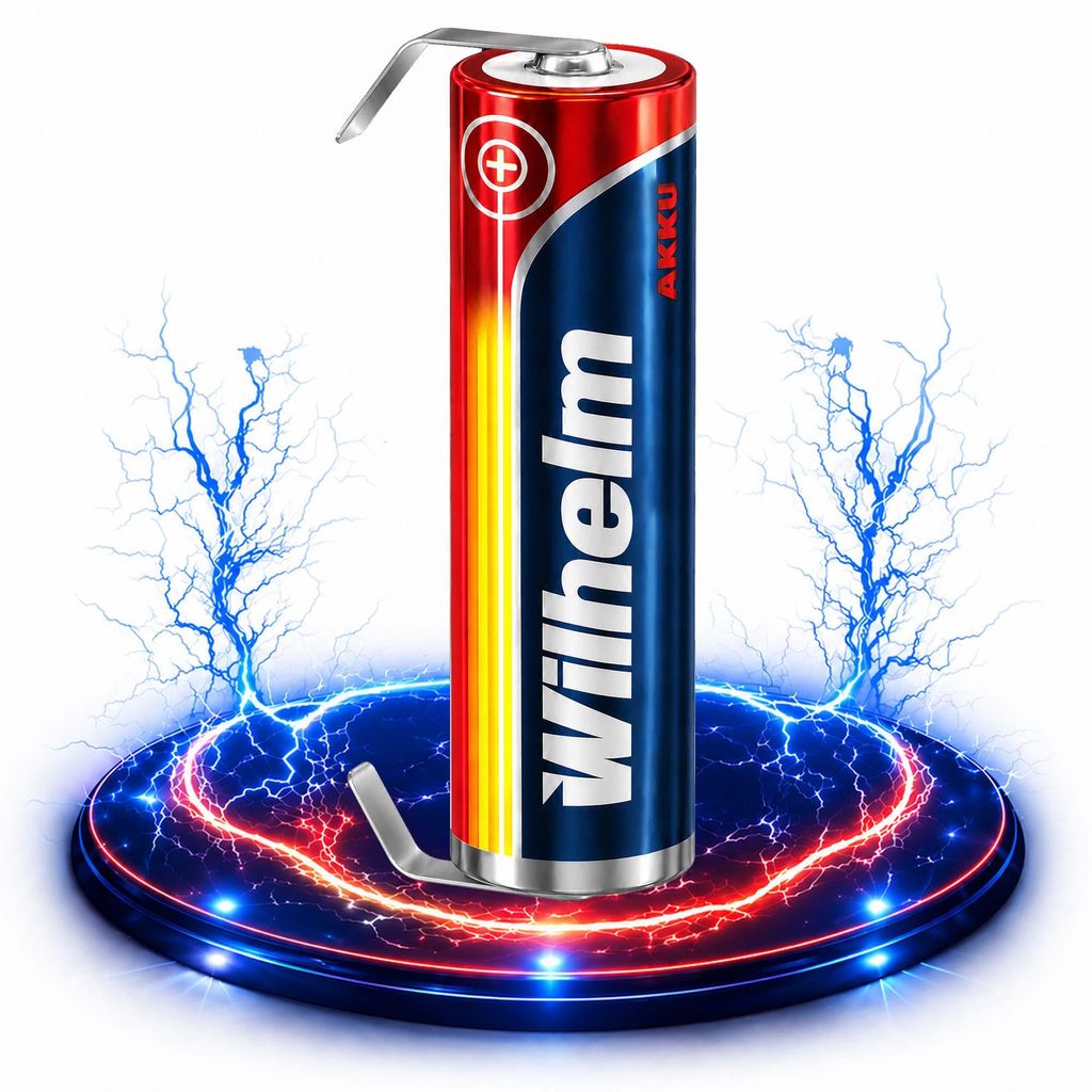 1 x Lithium Ionen Akku Wilhelm 3,7 V LÖTFAHNE U Form 800 Produktbild 
